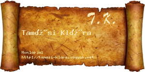 Tamási Klára névjegykártya