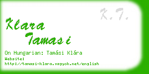klara tamasi business card